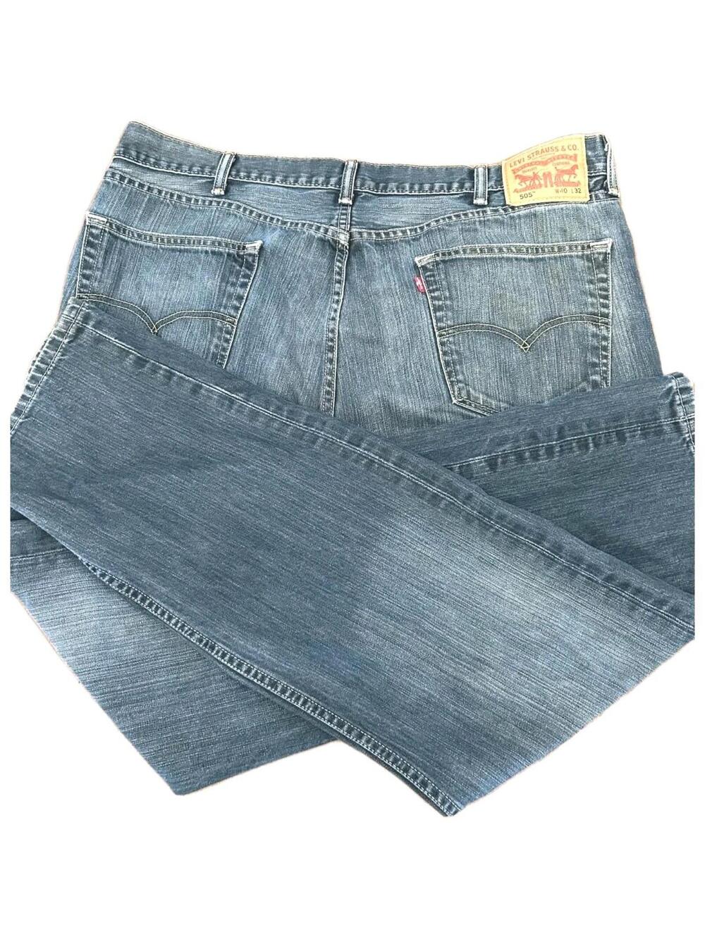 Levi's 505 Men's Straight-leg Jeans Blue Wash Classic Five-pocket Size 40x32